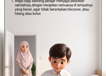Komik Akhlaq Lil Banin Jilid 1 – كيف يحافظ التلميذ على أدواته